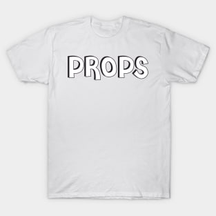 Film Crew On Set - Props - White Text - Front T-Shirt